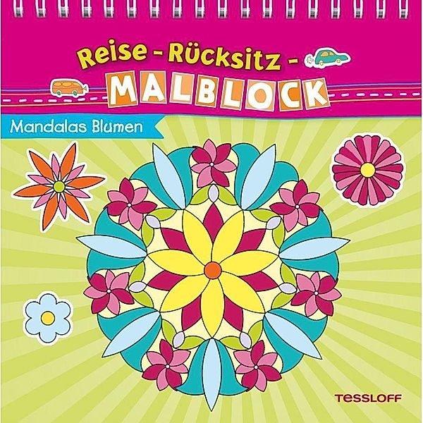 Reise-Rücksitz-Malblock - Mandalas Blumen