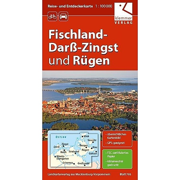 Reise- und Entdeckerkarte Fischland-Darss-Zingst und Rügen 1:100.000