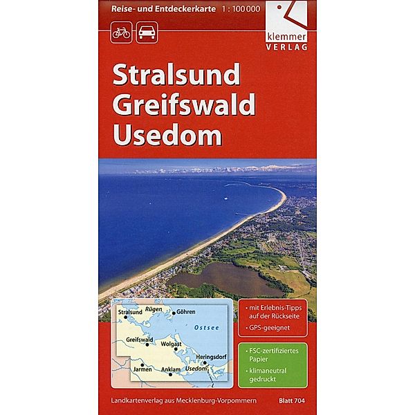 Reise- und Entdeckerkarte Stralsund, Greifswald, Usedom 1 : 100 000