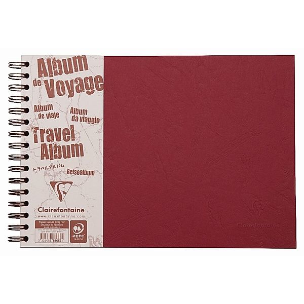 Reisealbum Age Bag A4 quer liniert und blanko 40 Blatt, Rot