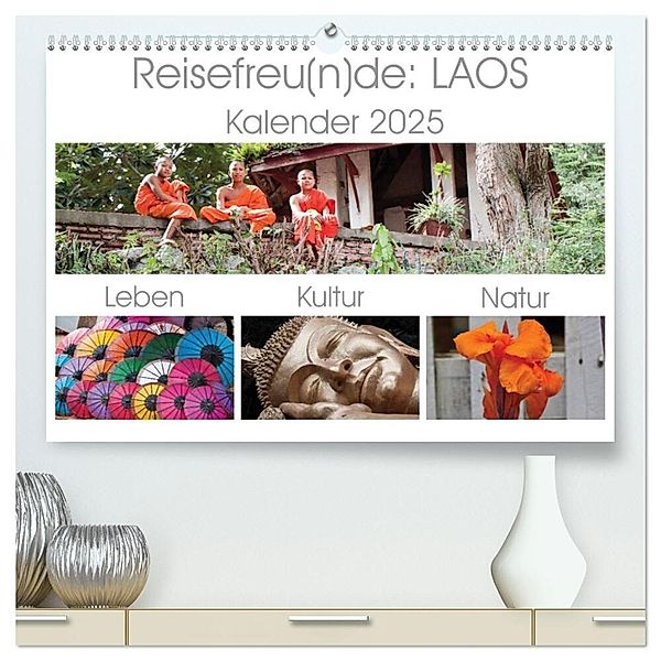 Reisefreu(n)de: Laos (hochwertiger Premium Wandkalender 2025 DIN A2 quer), Kunstdruck in Hochglanz, Calvendo, Sven Gruse