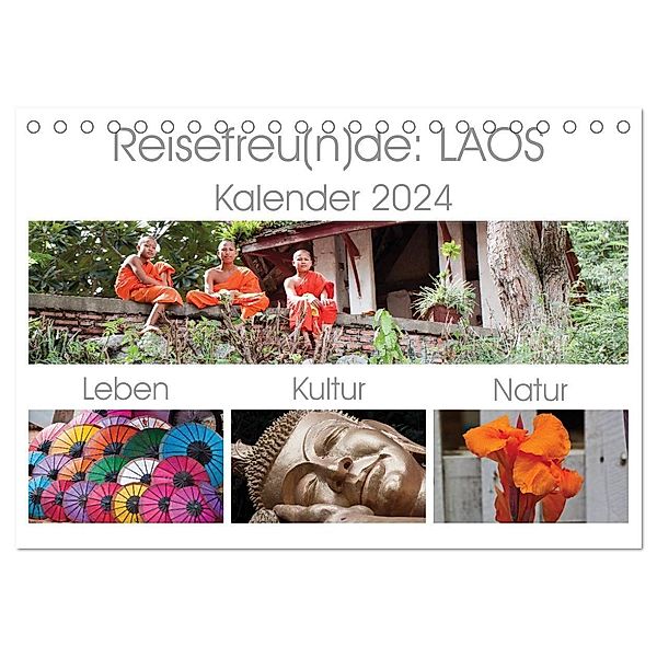 Reisefreu(n)de: Laos (Tischkalender 2024 DIN A5 quer), CALVENDO Monatskalender, Sven Gruse