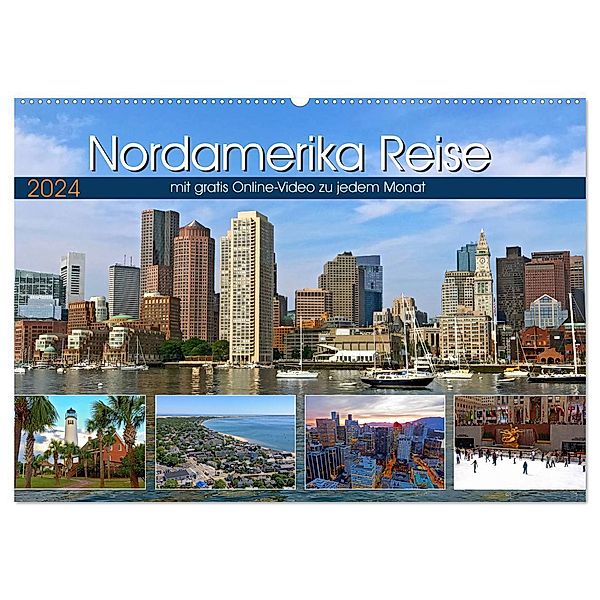 Reisekalender Nordamerika (Wandkalender 2024 DIN A2 quer), CALVENDO Monatskalender, Stefan Berndt