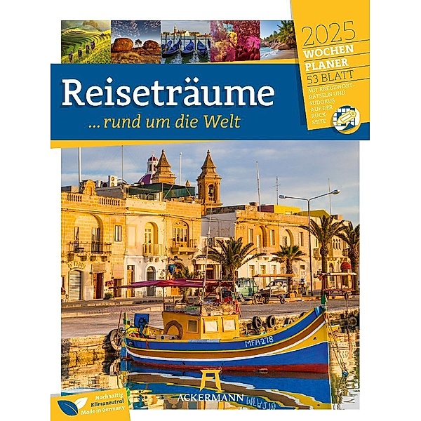Reiseträume - Wochenplaner Kalender 2025, Ackermann Kunstverlag