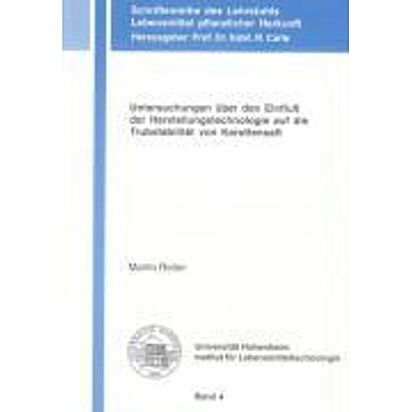 Reiter, M: Untersuchungen über den Einfluss der Herstellungs, Martin Reiter