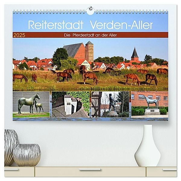 Reiterstadt Verden - Aller (hochwertiger Premium Wandkalender 2025 DIN A2 quer), Kunstdruck in Hochglanz, Calvendo, Günther Klünder