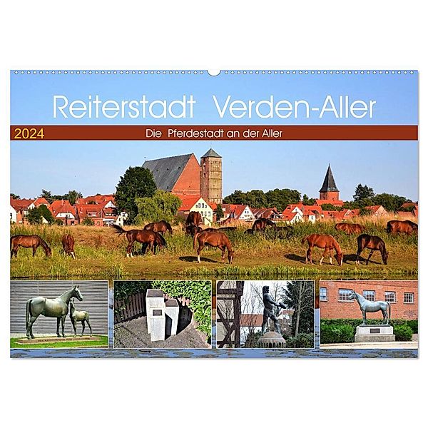 Reiterstadt Verden - Aller (Wandkalender 2024 DIN A2 quer), CALVENDO Monatskalender, Günther Klünder