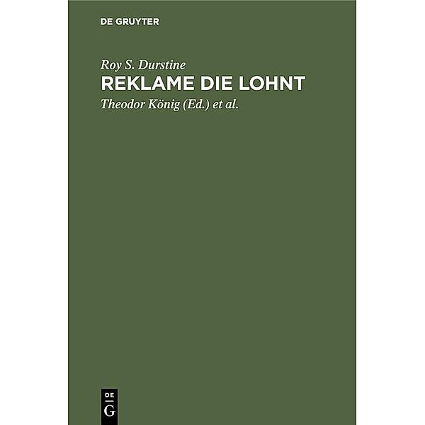 Reklame die lohnt / Jahrbuch des Dokumentationsarchivs des österreichischen Widerstandes, Roy S. Durstine