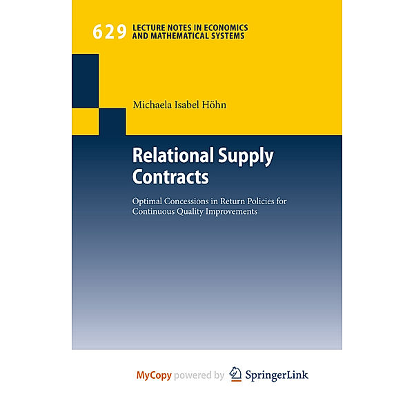 Relational Supply Contracts, Michaela Isabel Höhn
