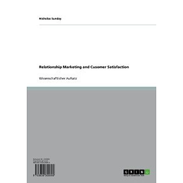 Relationship Marketing and Cusomer Satisfaction, Nicholas Sunday