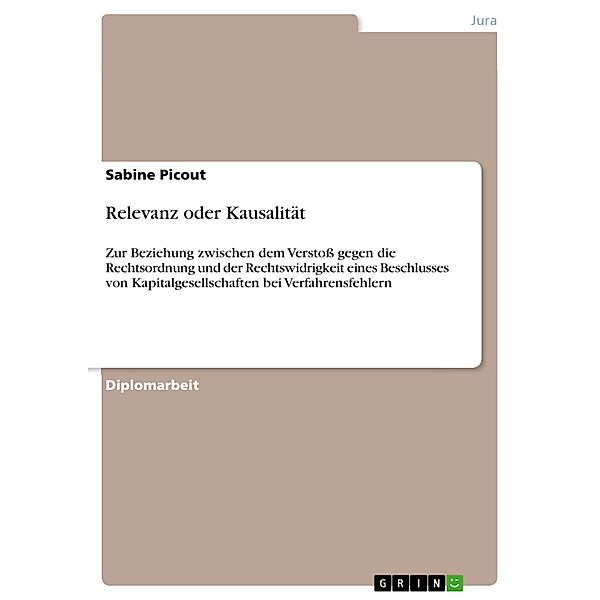 Relevanz oder Kausalität, Sabine Picout