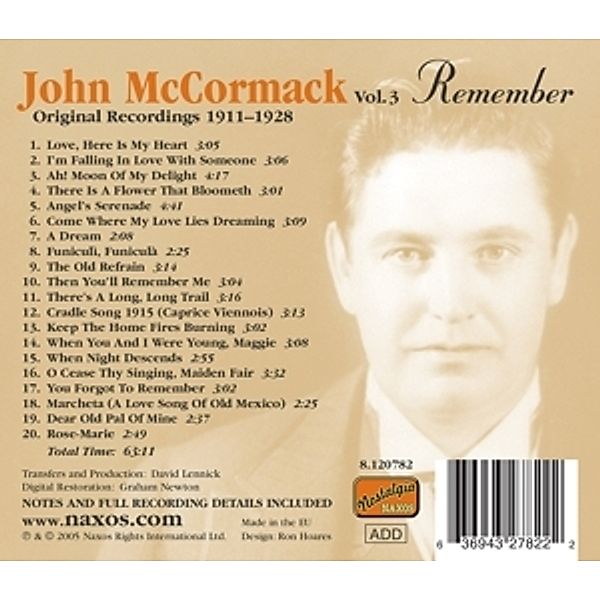 Remember, John Mccormack