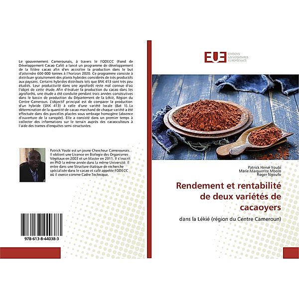 Rendement et rentabilité de deux variétés de cacaoyers, Patrick Hervé Youbi, Marie Marguerite Mbolo, Roger Ngoufo