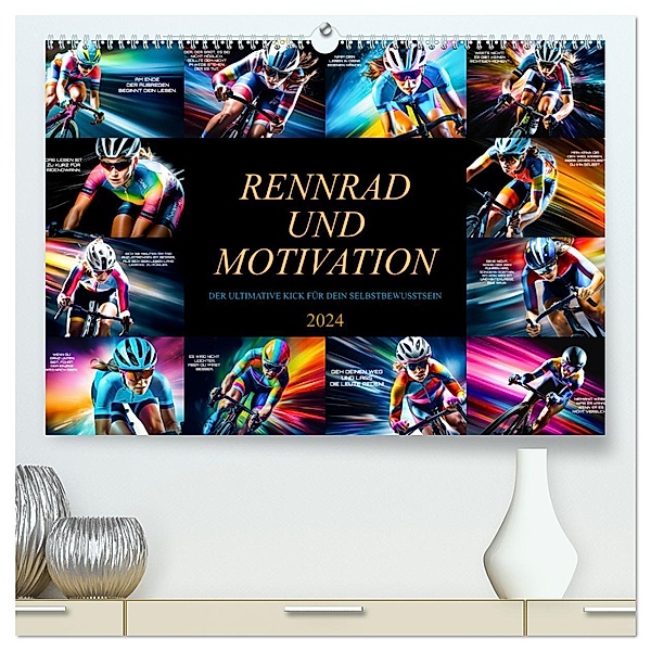 Rennrad und Motivation (hochwertiger Premium Wandkalender 2024 DIN A2 quer), Kunstdruck in Hochglanz, Dirk Meutzner