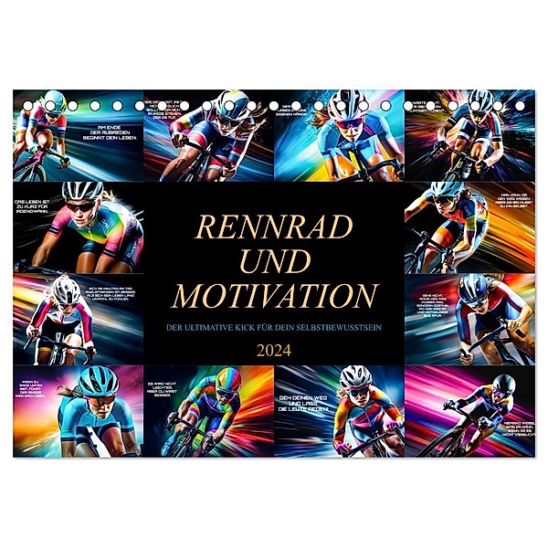 Rennrad und Motivation (Tischkalender 2024 DIN A5 quer), CALVENDO Monatskalender, Dirk Meutzner