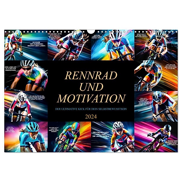 Rennrad und Motivation (Wandkalender 2024 DIN A3 quer), CALVENDO Monatskalender, Dirk Meutzner
