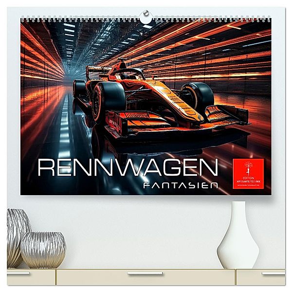 Rennwagen Fantasien (hochwertiger Premium Wandkalender 2025 DIN A2 quer), Kunstdruck in Hochglanz, Calvendo, Peter Roder