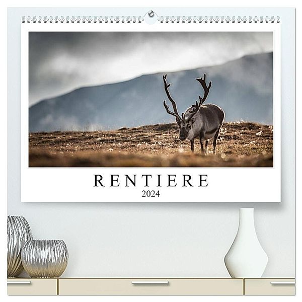 Rentiere (hochwertiger Premium Wandkalender 2024 DIN A2 quer), Kunstdruck in Hochglanz, Sebastian Worm