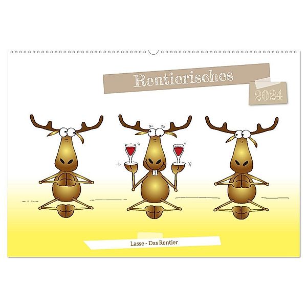 Rentierisches (Wandkalender 2024 DIN A2 quer), CALVENDO Monatskalender, Barbara Schauer