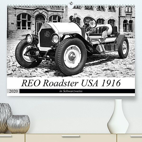 REO Roadster USA 1916 - in Schwarzweiss (Premium-Kalender 2020 DIN A2 quer), Ingo Laue