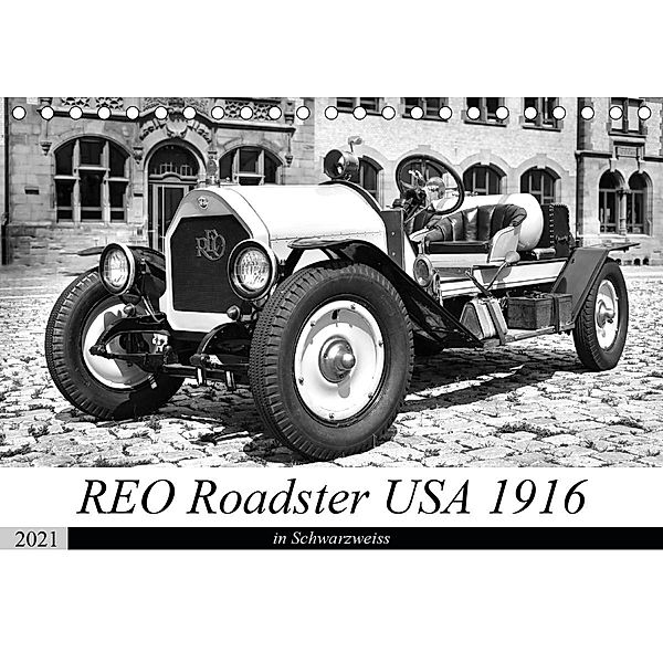 REO Roadster USA 1916 - in Schwarzweiss (Tischkalender 2021 DIN A5 quer), Ingo Laue