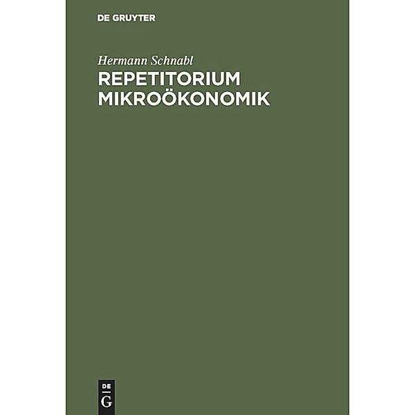 Repetitorium Mikroökonomik, Hermann Schnabl