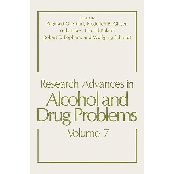 Research Advances in Alcohol and Drug Problems / Research Advances in Alcohol and Drug Problems Bd.7