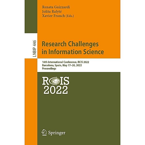 Research Challenges in Information Science / Lecture Notes in Business Information Processing Bd.446