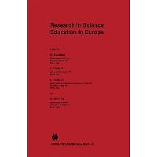 Research in Science Education in Europe