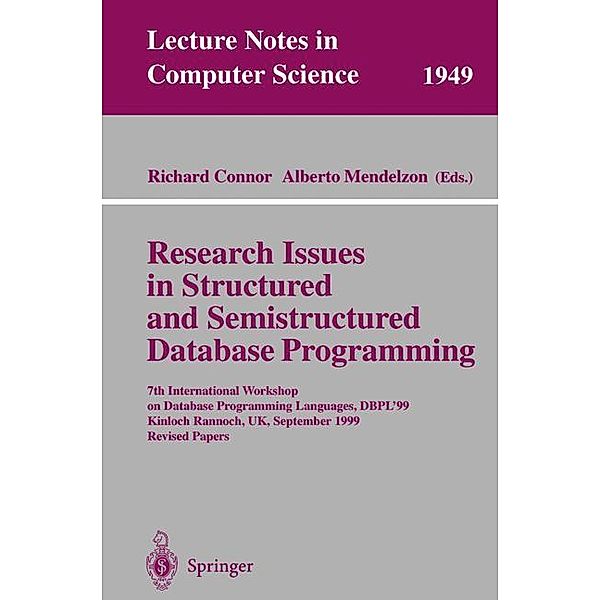 Research Issues in Structured and Semistructured Database Programming