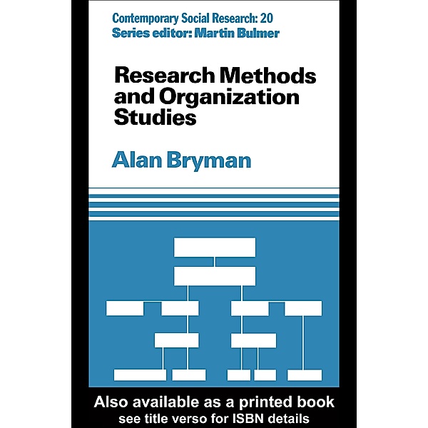 Research Methods and Organization Studies, Alan Bryman