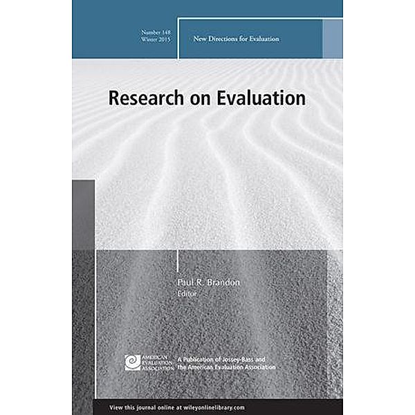 Research on Evaluation / J-B PE Single Issue (Program) Evaluation Bd.148