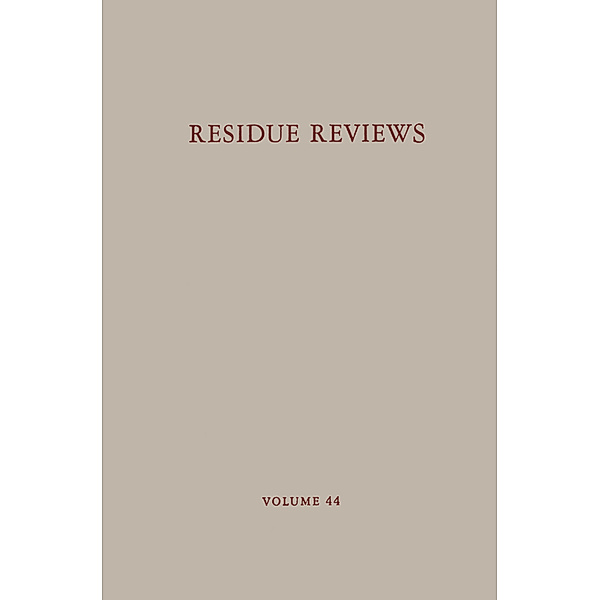 Residue Reviews, Francis A. Gunther, Jane Davies Gunther