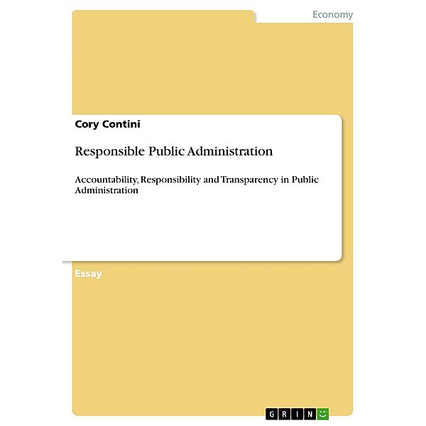 Responsible Public Administration, Cory Contini