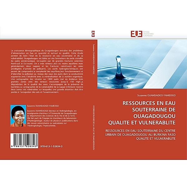 RESSOURCES EN EAU SOUTERRAINE DE OUAGADOUGOU QUALITE ET VULNERABLITE, Suzanne OUANDAOGO-YAMEOGO