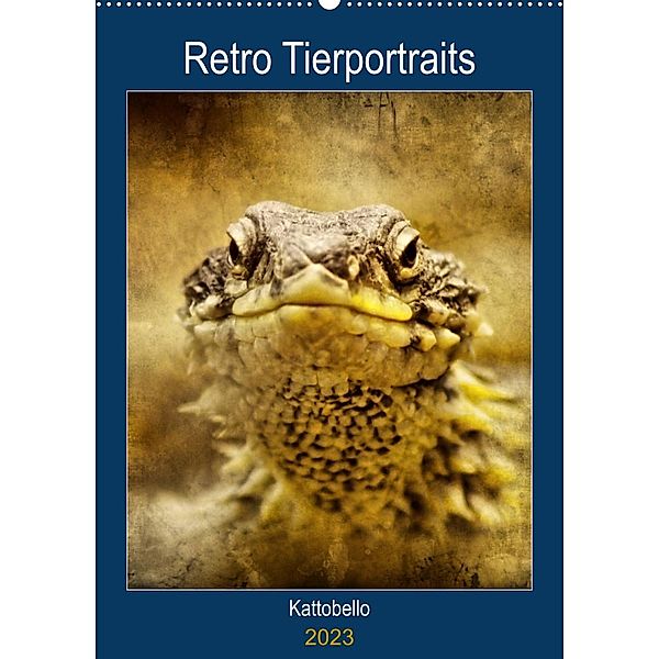 Retro Tierportraits (Wandkalender 2023 DIN A2 hoch), Kattobello