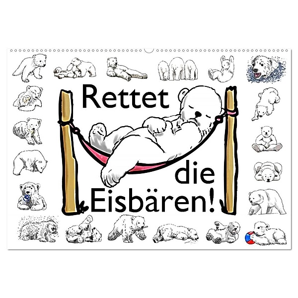 Rettet die Eisbären (Wandkalender 2024 DIN A2 quer), CALVENDO Monatskalender, Ralf Conrad