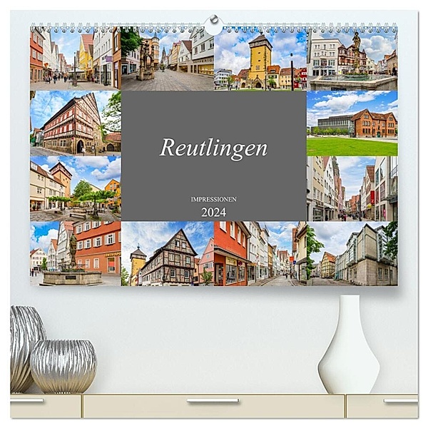 Reutlingen Impressionen (hochwertiger Premium Wandkalender 2024 DIN A2 quer), Kunstdruck in Hochglanz, Dirk Meutzner