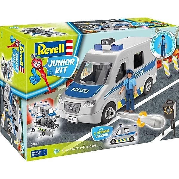 Revell REVELL 00811 Modellbausatz Polizei Bulli 1:20, ab 4 Jahre