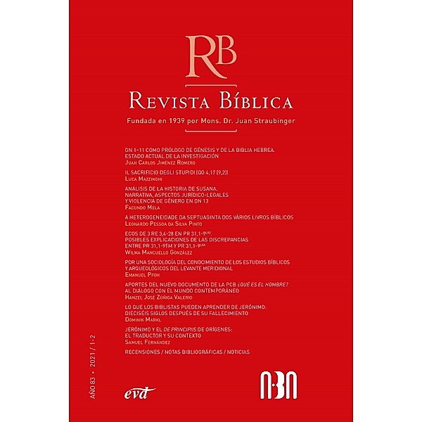 Revista Bíblica 2021/1-2 - Año 83 / Revista Bíblica, Asociación Bíblica Argentina