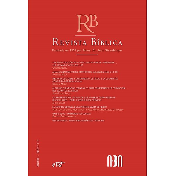 Revista Bíblica 2022/1-2 - Año 84 / Revista Bíblica, Asociación Bíblica Argentina