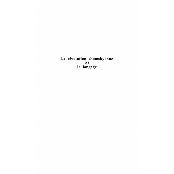 Revolution chomskyenne et le langage / Hors-collection, Boltahski Jean-Elie