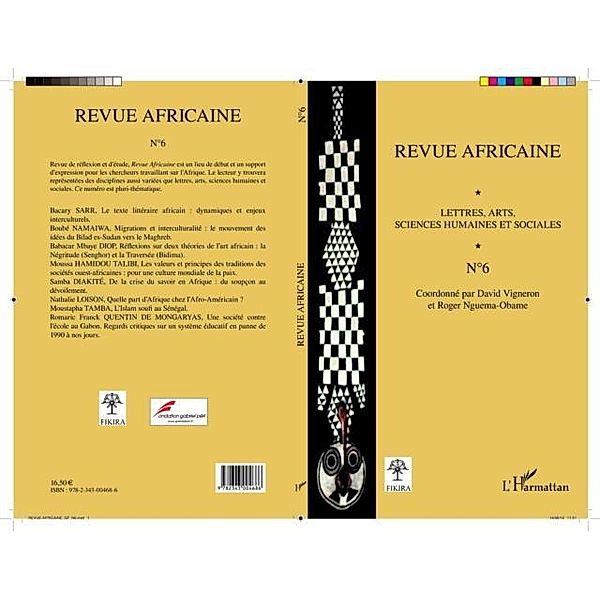 Revue africaine n(deg)6 / Hors-collection, Vigneron David