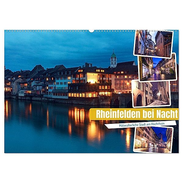 Rheinfelden bei Nacht (Wandkalender 2024 DIN A2 quer), CALVENDO Monatskalender, Drachenkind-Fotografie