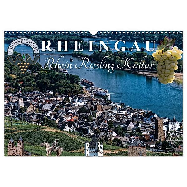 Rheingau - Rhein Riesling Kultur (Wandkalender 2024 DIN A3 quer), CALVENDO Monatskalender, Dieter Meyer