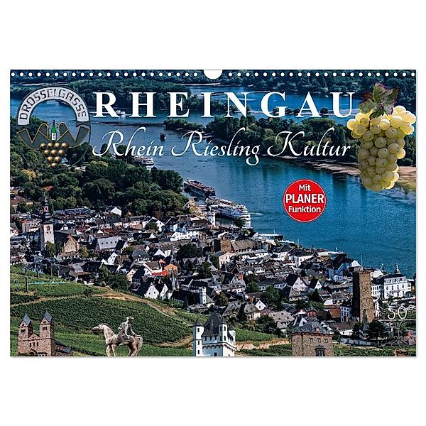 Rheingau - Rhein Riesling Kultur (Wandkalender 2024 DIN A3 quer), CALVENDO Monatskalender, Dieter Meyer