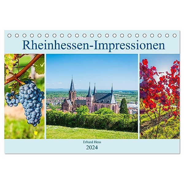 Rheinhessen-Impressionen (Tischkalender 2024 DIN A5 quer), CALVENDO Monatskalender, Erhard Hess