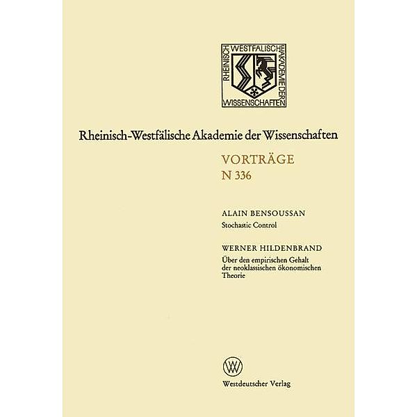 Rheinisch-Westfälische Akademie der Wissenschaften / Rheinisch-Westfälische Akademie der Wissenschaften, Alain Bensoussan