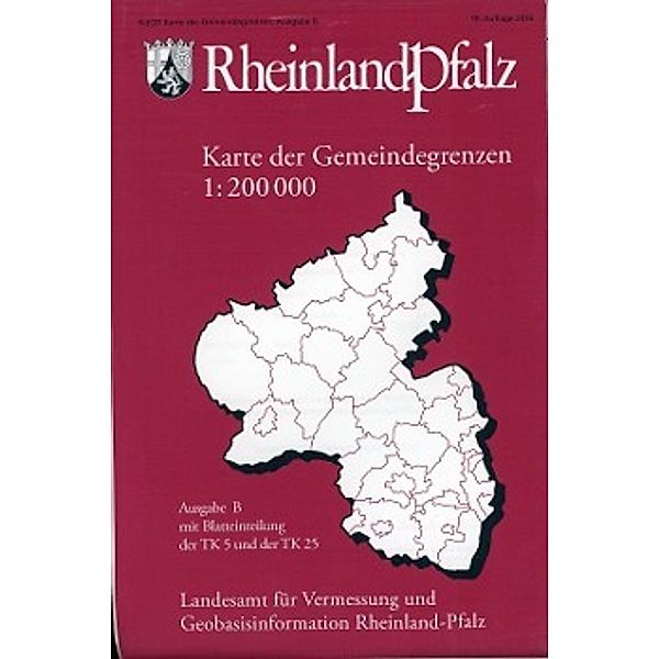 Rheinland-Pfalz, Karte der Gemeindegrenzen, Ausgabe B