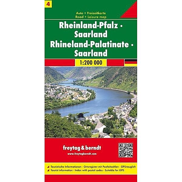 Rheinland Pfalz - Saarland, Autokarte 1:200.000. Rhénanie-Palatinat, Sarre / Renania-Palatinato, Saarland / Renania-Palatinado, Sarre